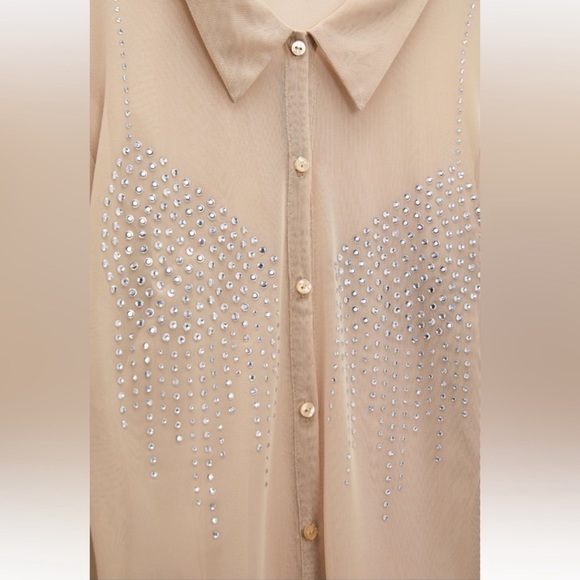 Zara nude mesh top w jewels - Picture 3 of 8